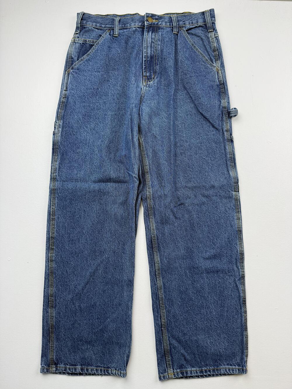 Rural King Jeans Mens 34x30 Blue Med Wash Denim Relaxed Straight Carpenter Work